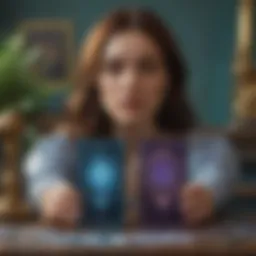 Aquarius tarot cards spread with cosmic symbols