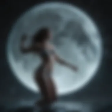 Celestial Dance of Aquarius Moon Illustration of Aquarius Moon in the night sky