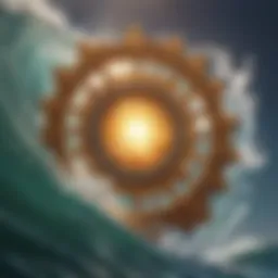 Illustration depicting Aquarius Sun sign symbolized by waves of innovation and progress