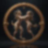 Aries and Leo zodiac symbols entwined in cosmic dance