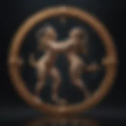 Aries and Leo zodiac symbols entwined in cosmic dance