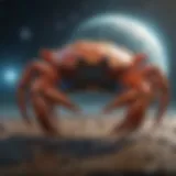 Mystical depiction of a crab in the cosmos