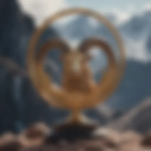 Capricorn Symbol with Mountain Background