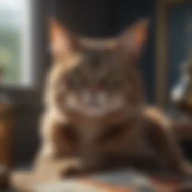Symbols in Cat Tarot Cards An illustration showcasing various symbols on cat tarot cards