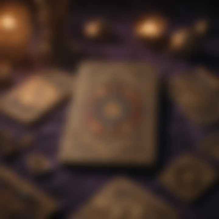 Celestial Tarot Cards Spread on Velvet Cloth