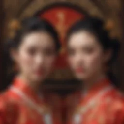 Chinese astrological symbols representing twins