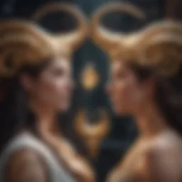 Symbolic representation of Libra and Capricorn zodiac signs intertwined in harmony