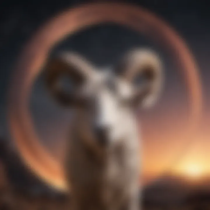 Aries Moon Symbolic Artwork