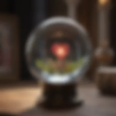 Crystal Ball Reflecting Love Tarot Cards