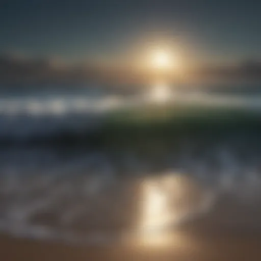 A serene ocean wave reflecting the moonlight, symbolizing Cancer's emotional depth.