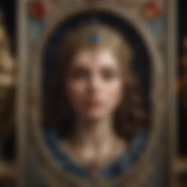 A close-up view of a single tarot card, revealing its detailed artwork and meaning.