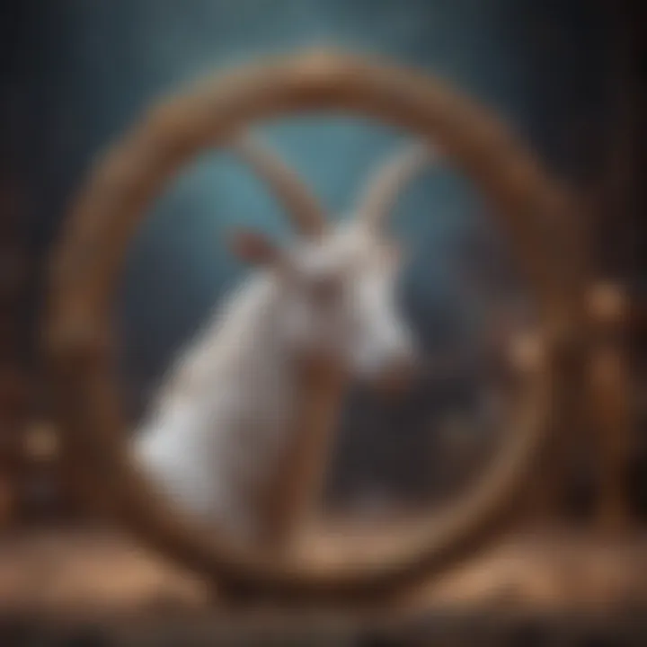 Enigmatic Capricorn Symbol in a Dreamy Background