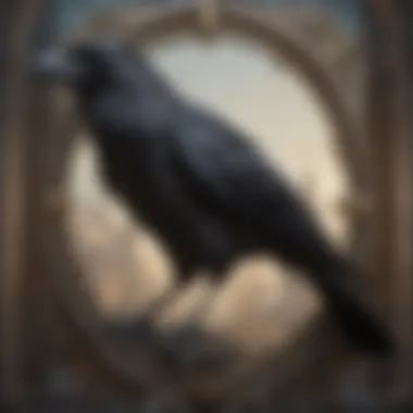 Enigmatic Crow Tarot Card Back Design