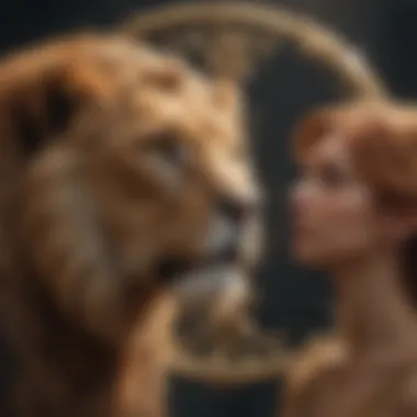 Zodiac Signs of Leo and Cancer Symbolic representation of Leo and Cancer zodiac signs