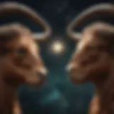 Symbolic representation of Taurus and Gemini zodiac signs