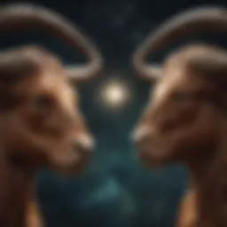 Symbolic representation of Taurus and Gemini zodiac signs