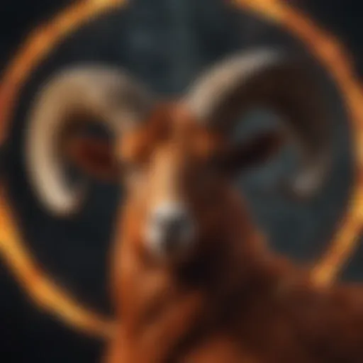 Symbolic representation of the astrological sign Aries, showcasing its fiery nature and leadership qualities.