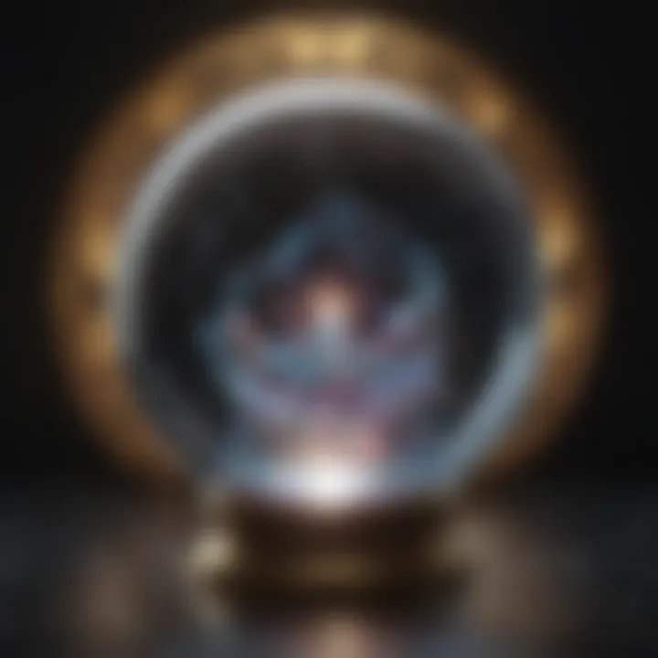 A crystal ball surrounded by cosmic elements