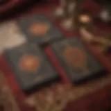 A detailed view of Yes No tarot cards on a velvet cloth