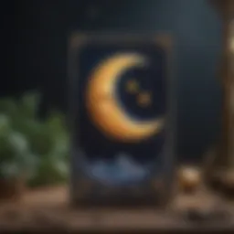 Mystical Tarot Card with Crescent Moon