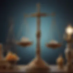 The intricate balance of scales representing Libra's quest for harmony