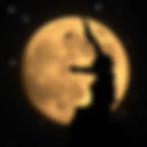 Celestial depiction of the Moon in Sagittarius