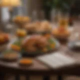 A serene table setting depicting the harmony of food and literature