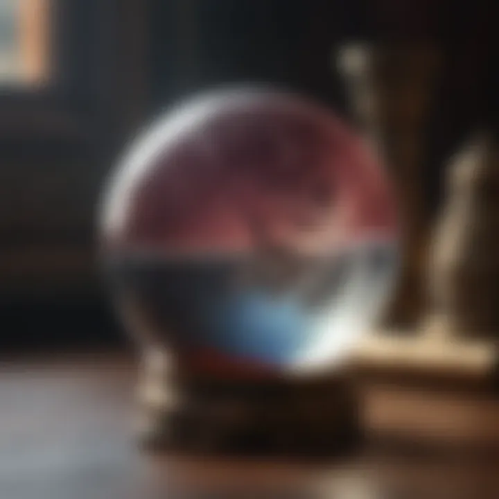 A serene crystal ball glowing with mystical energy