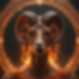 Illustration of Fiery Aries sign with a dynamic energy aura