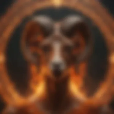 Illustration of Fiery Aries sign with a dynamic energy aura