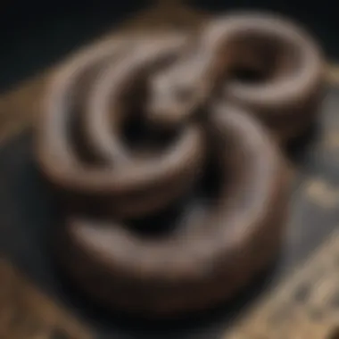 Intricate Chinese Calligraphy Depicting the Snake Zodiac