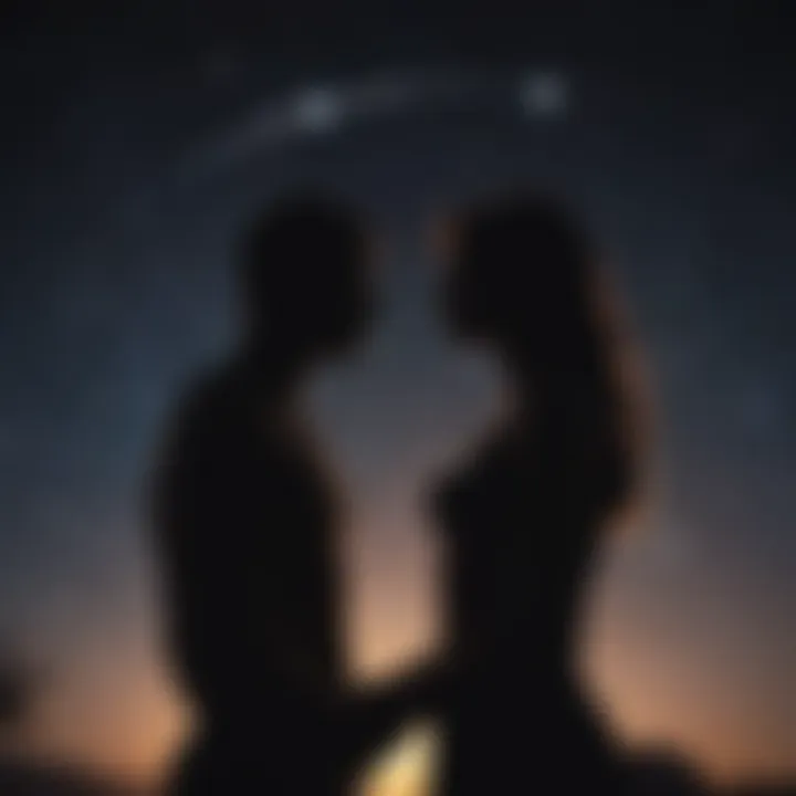 Libra soul mate silhouette under starlit sky