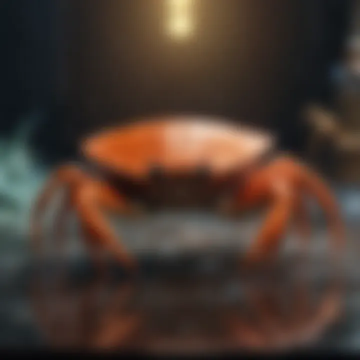 Mystical Crab Symbolizing Cancer Zodiac Sign