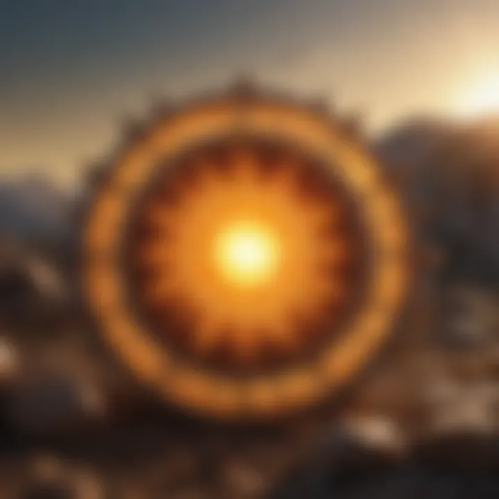 Mystical Sun Ascending in Zodiac