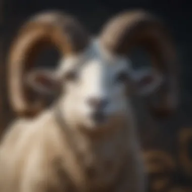 Artistic depiction of a ram symbolizing the Aries zodiac sign