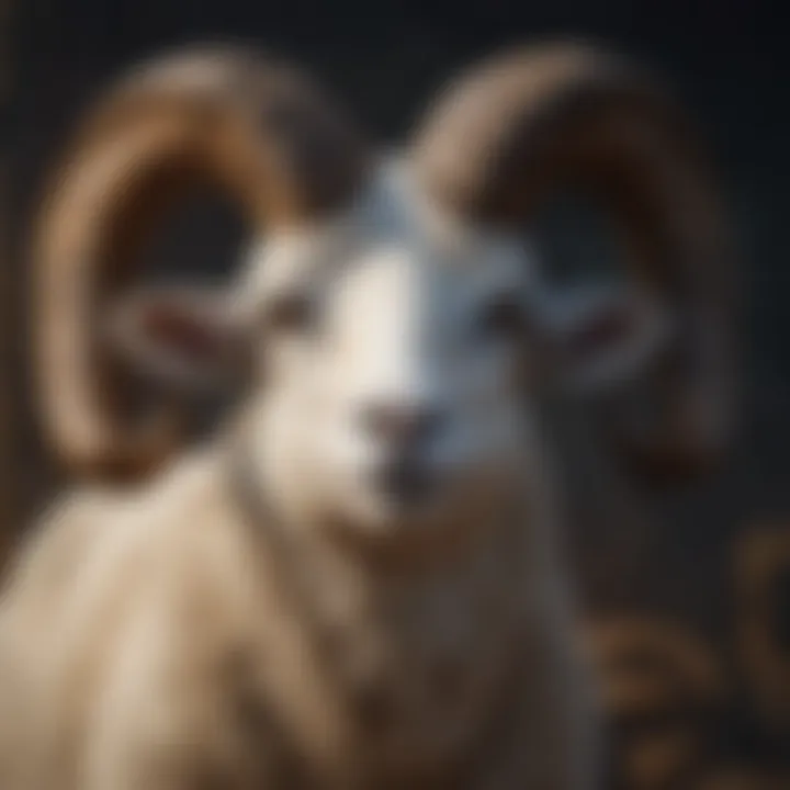 Artistic depiction of a ram symbolizing the Aries zodiac sign