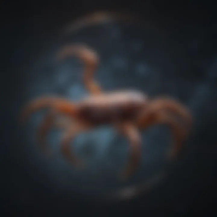 Scorpio constellation illustrated in night sky