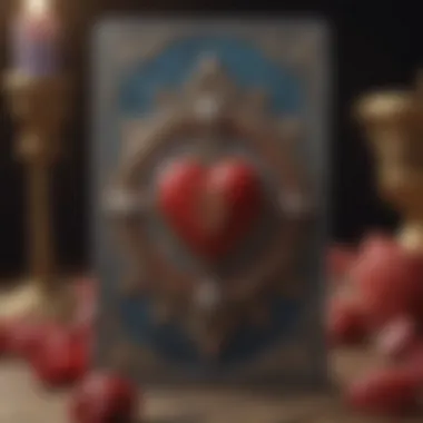 Close-up of a card showing a symbol of love and connection