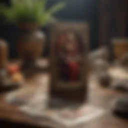 An artistic representation of tarot cards spread across a table