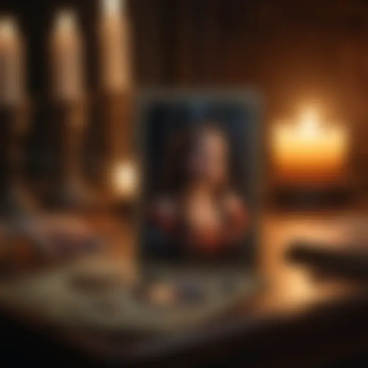 Glimpse of Tarot Card Spread with Candlelight