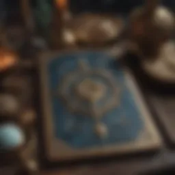 Intricate tarot card design featuring mystical symbols
