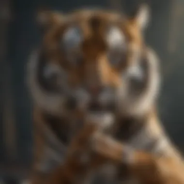 Tiger's Powerful Paw in Action