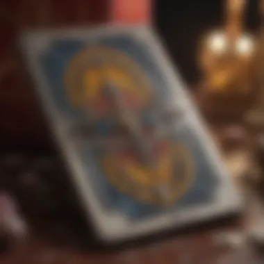 A close-up of a tarot card illustrating rich symbolism