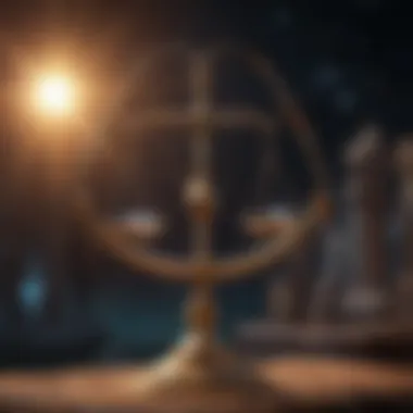 The Celestial Emblem of Libra Symbol of Libra with celestial background
