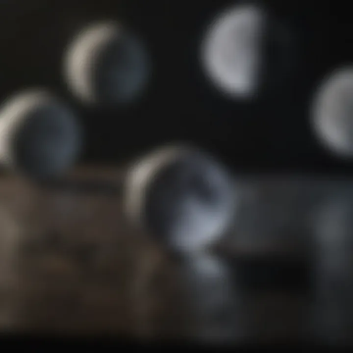 Artistic representation of moon phases