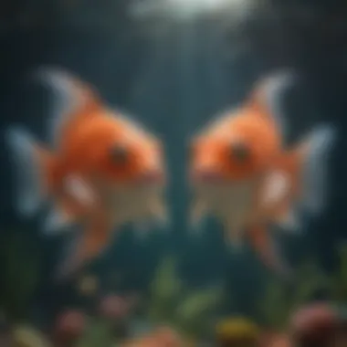 Two fish swimming together symbolizing love and connection in Pisces relationships.