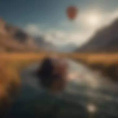 Artistic depiction of lucid dreaming with a person floating in a surreal landscape