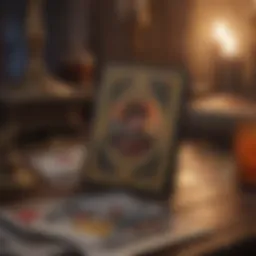 Tarot cards spread depicting love triangle dynamics