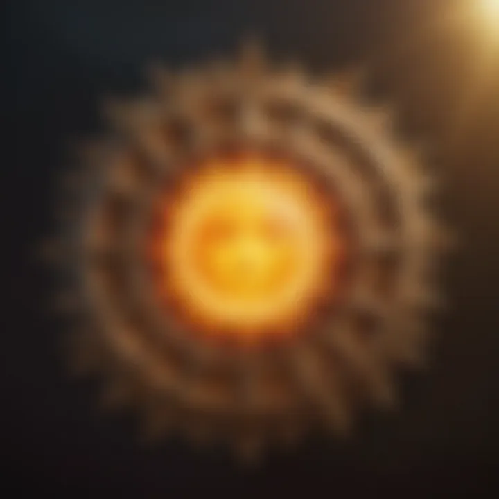 Illustration of the sun sign symbol representing individuality and core essence.