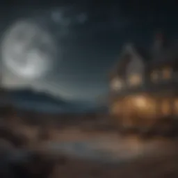 Celestial map illustrating the moon's position in various houses